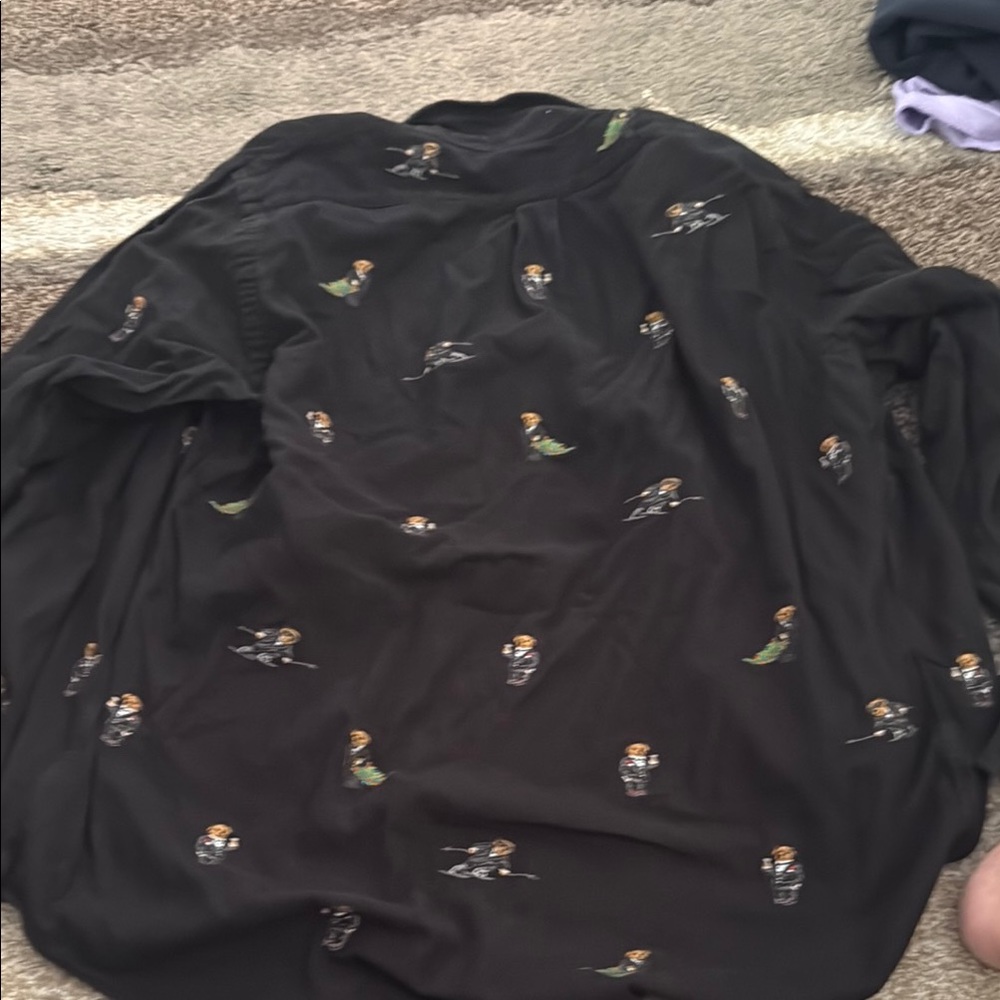 Polo Ralph Lauren Black Shirt with Colorful Motifs